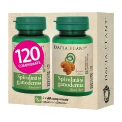 Spirulina si Ganoderma comprimate 120Cpr
