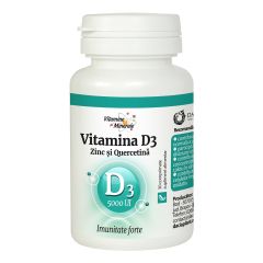 Vitamina D3 (5000UI) Zinc si Quercetina 30 comprimate