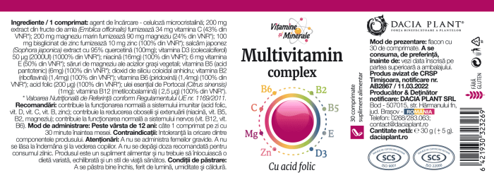 Multivitamine Complex B si Acid Folic 30cpr