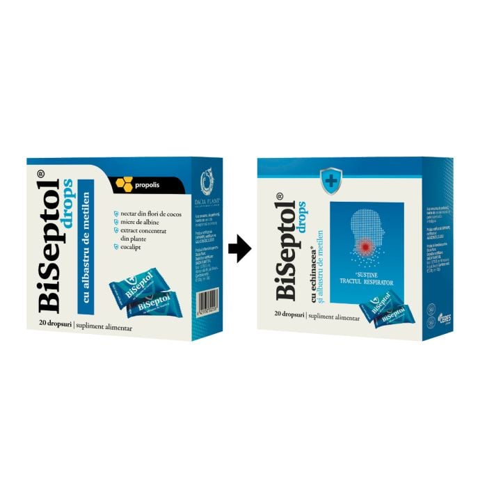 BiSeptol drops - cu propolis si albastru de metilen (20 buc)