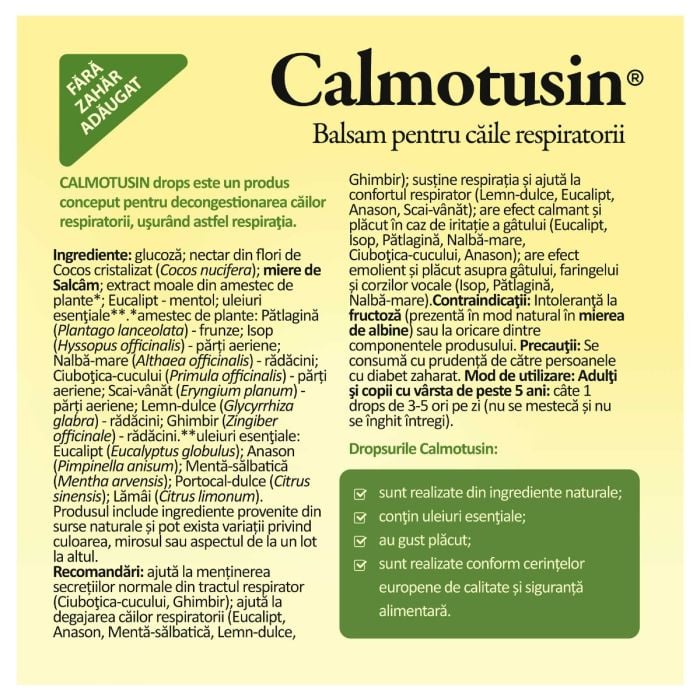 Calmotusin cu miere si eucalipt bomboane pentru tuse