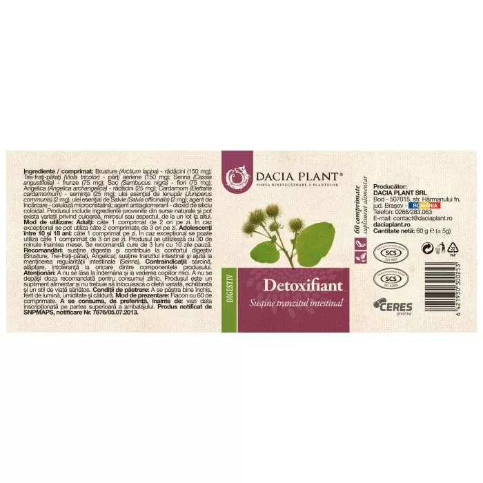 Detoxifiant comprimate