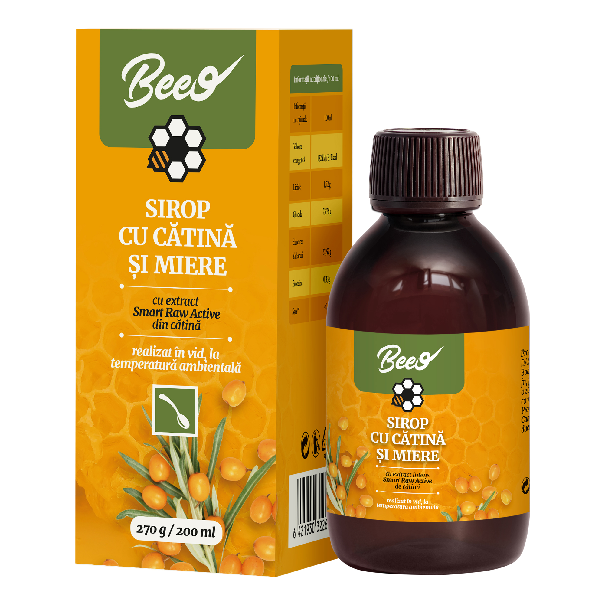 Beeo – Sirop catina si miere extract concentrat 270g Dacia Plant