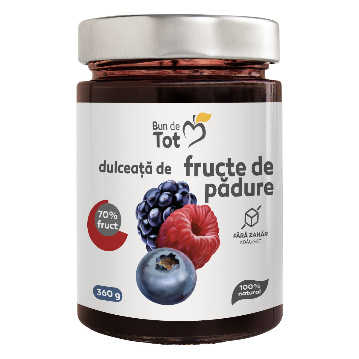 Bun de Tot Fructe de Padure dulceata fara zahar – 360g Bun de Tot imagine noua