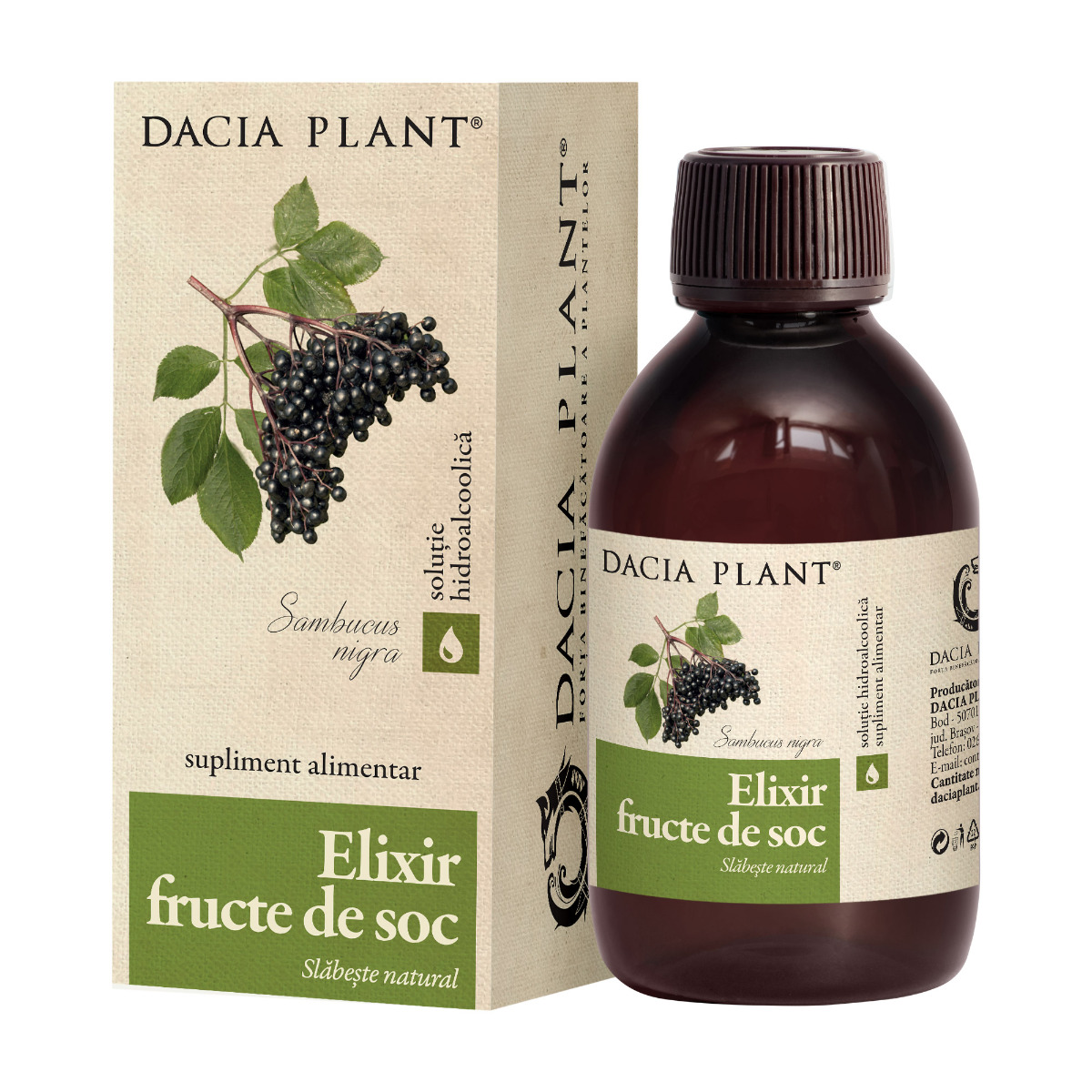 Elixir din Fructe de Soc tinctura Dacia Plant imagine noua