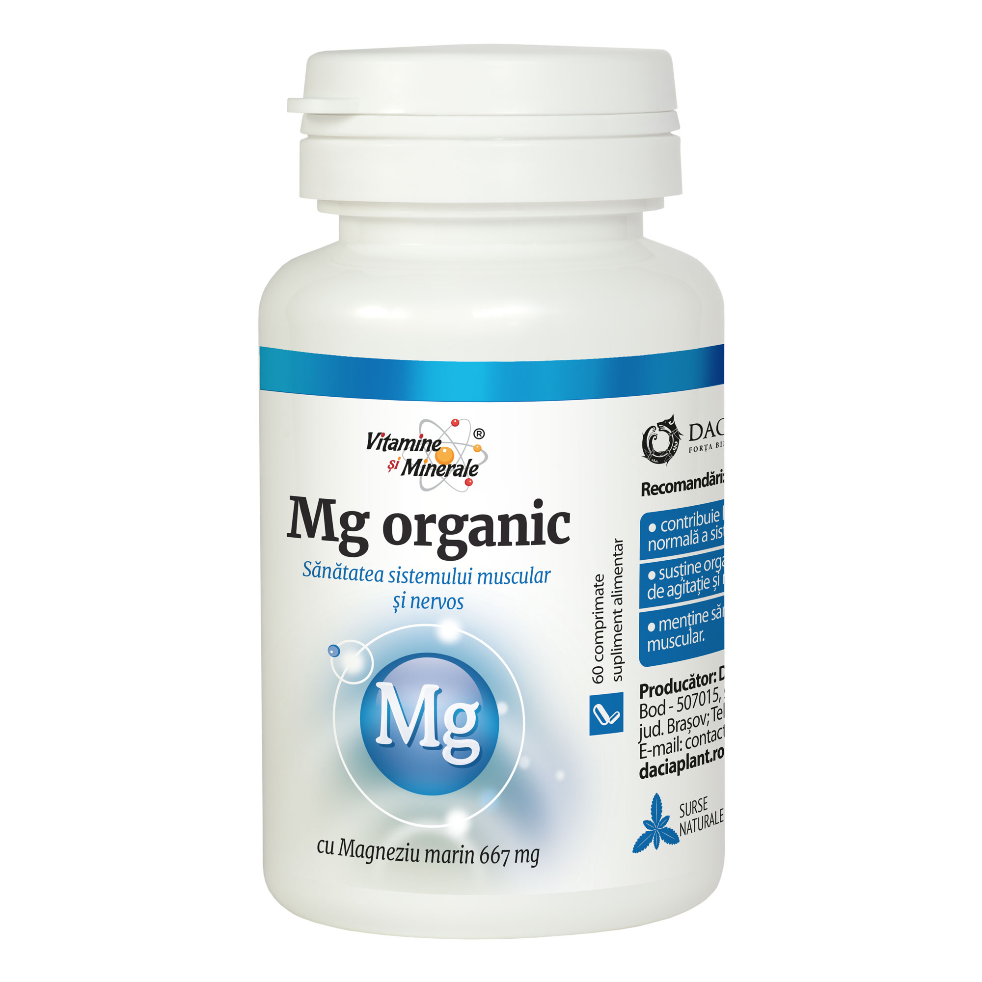 Magneziu Organic comprimate daciaplant.ro