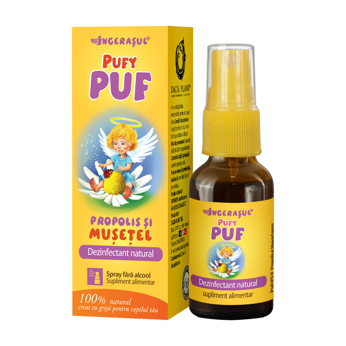 PufyPUF Propolis si Musetel spray – protejeaza aparatul respirator daciaplant.ro